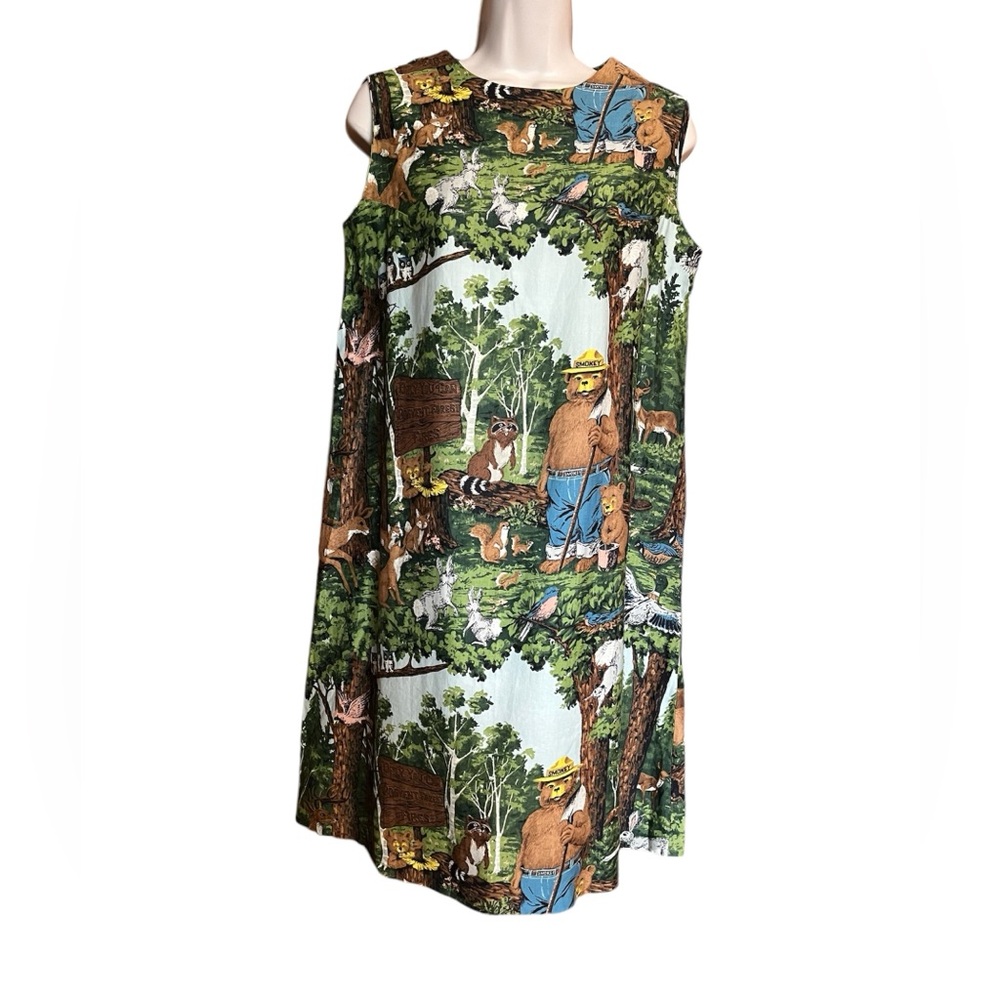 Vintage RARE 60s Smokey the Bear handmade sleeveless dress